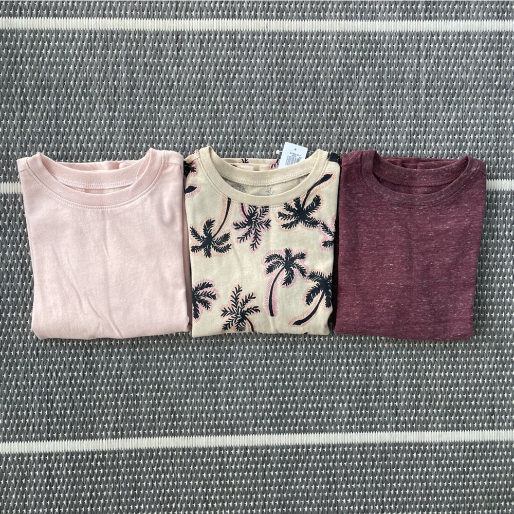 Bundle of 3 Shirts- Burgundy / Palm Trees / Pink
